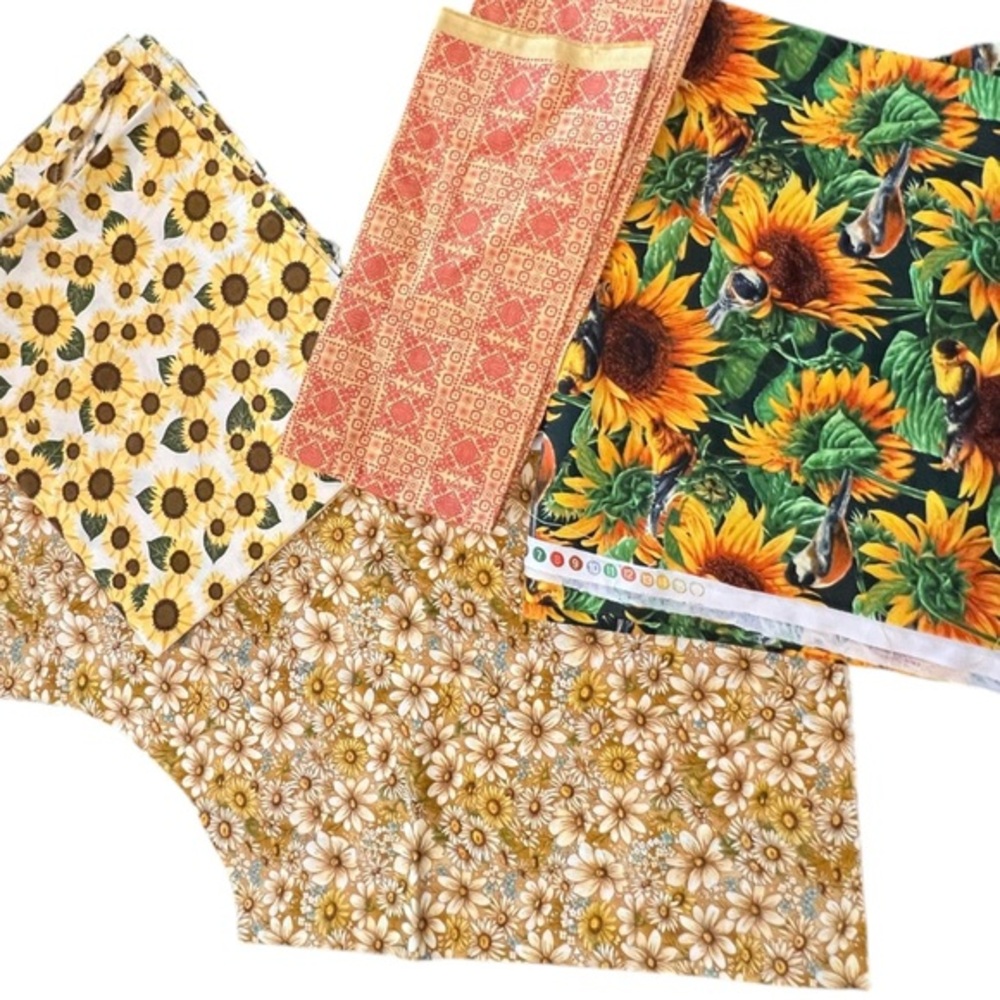 Assorted Floral Cotton Fabric Quilting Sewing Birds Wild‎ Wings Daisy Lot Of 4